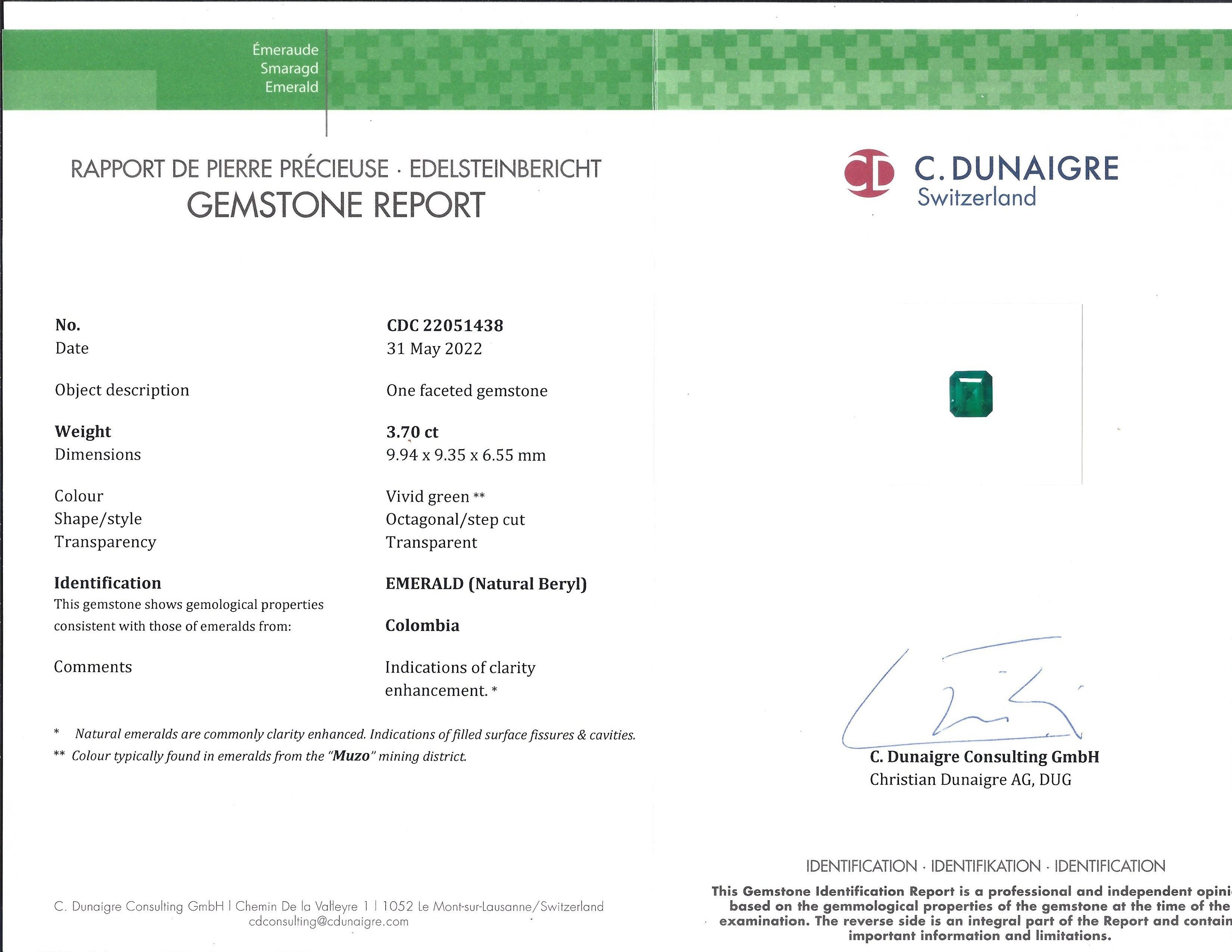 3.70 Ct. Emerald from Colombia - Muzo