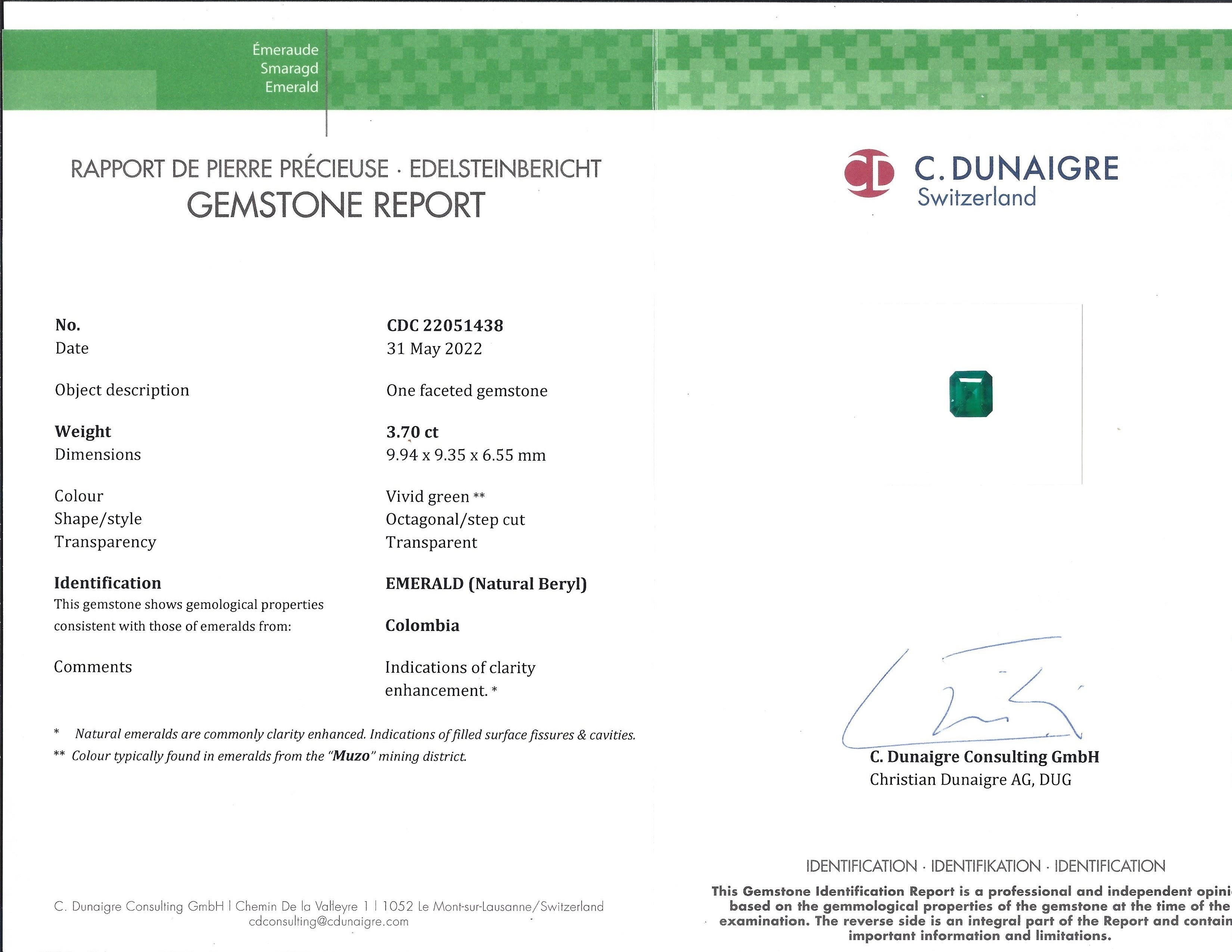 3.70 Ct. Emerald from Colombia - Muzo