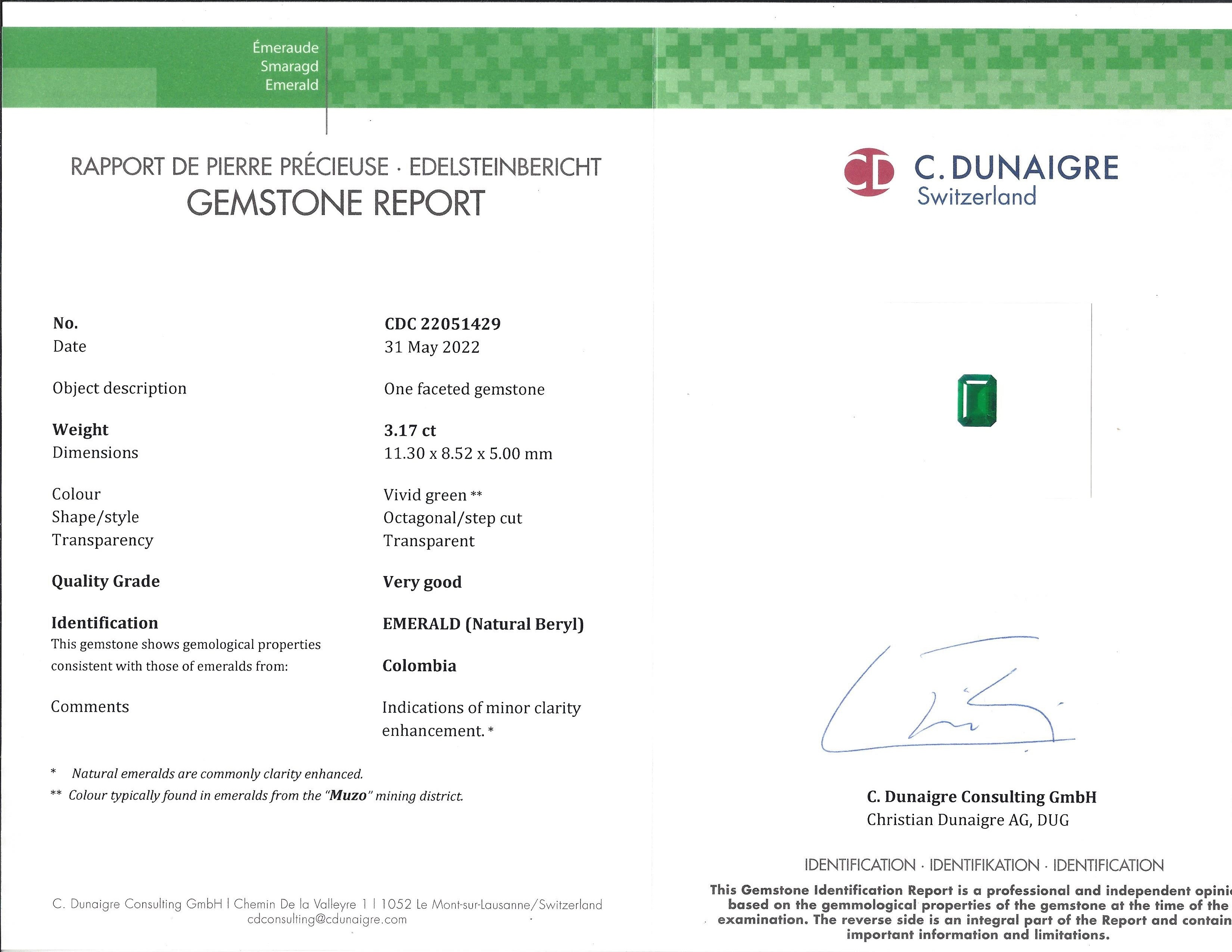 3.17 Ct. Emerald from Colombia - Muzo