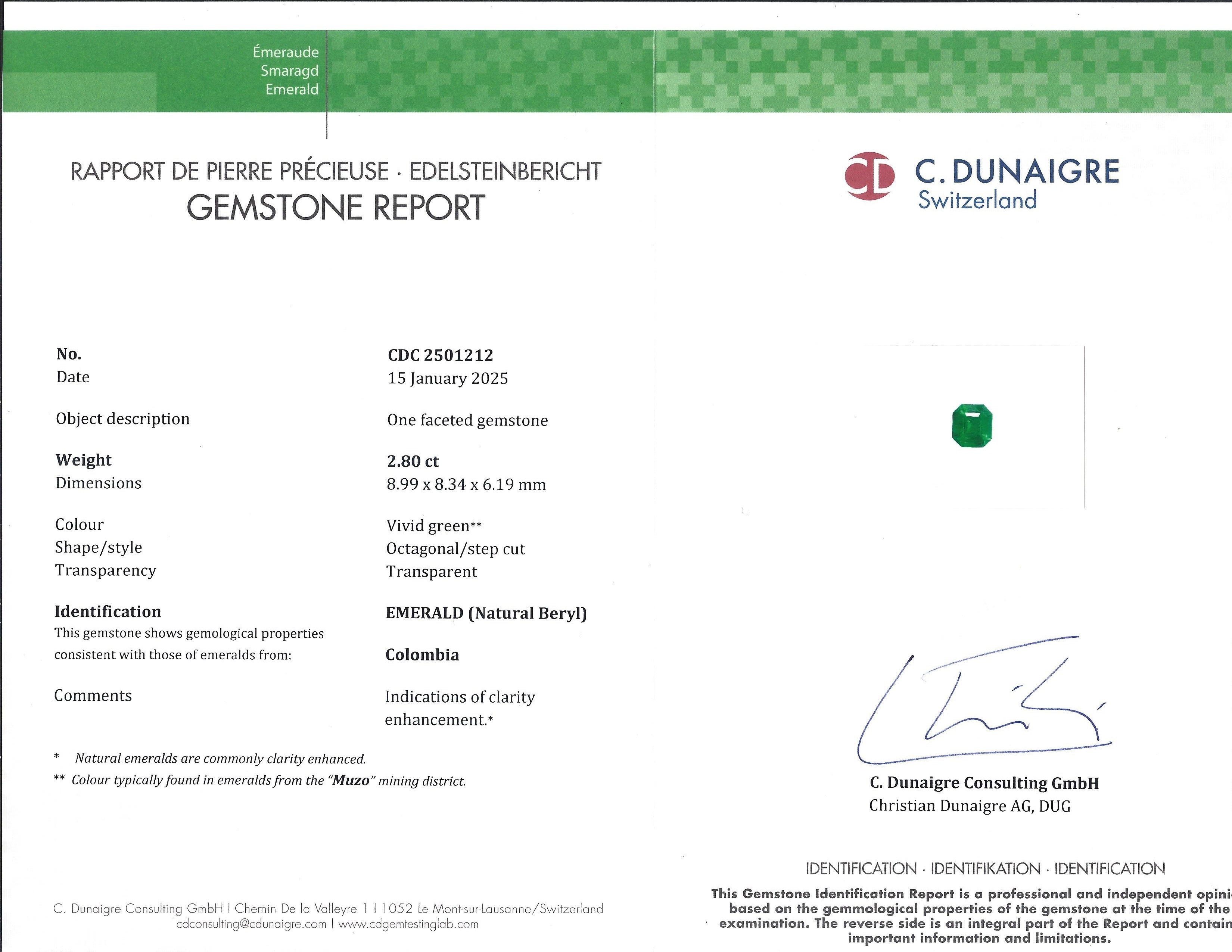 2.80 Ct. Emerald from Colombia - Muzo