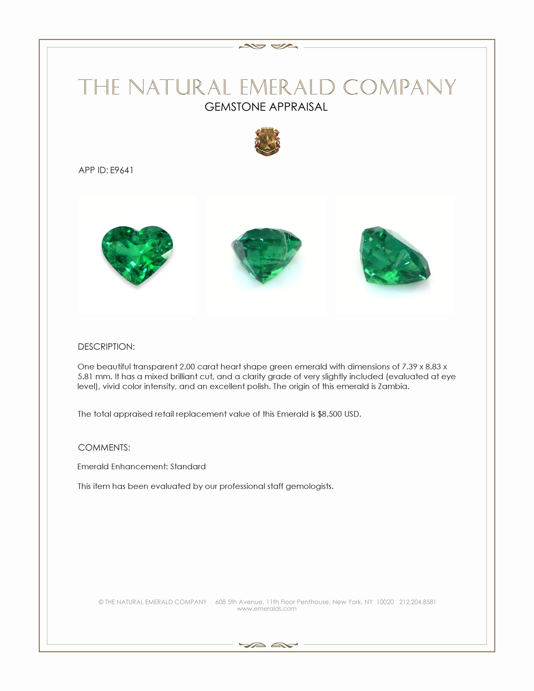 2.00 Ct. Emerald from Zambia