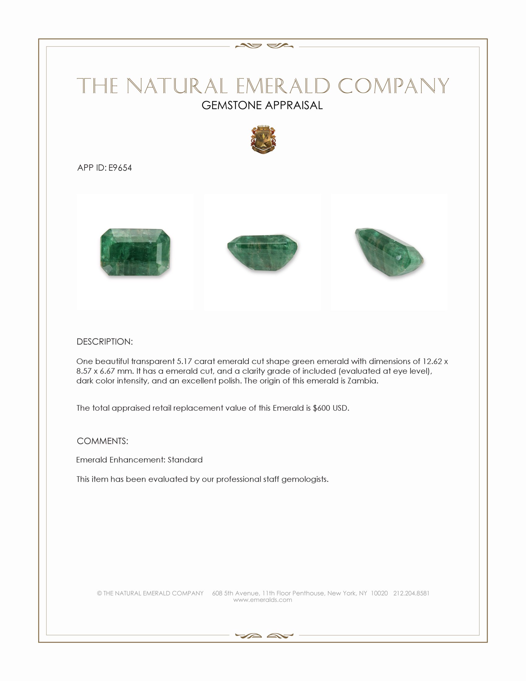 5.17 Ct. Emerald from Zambia