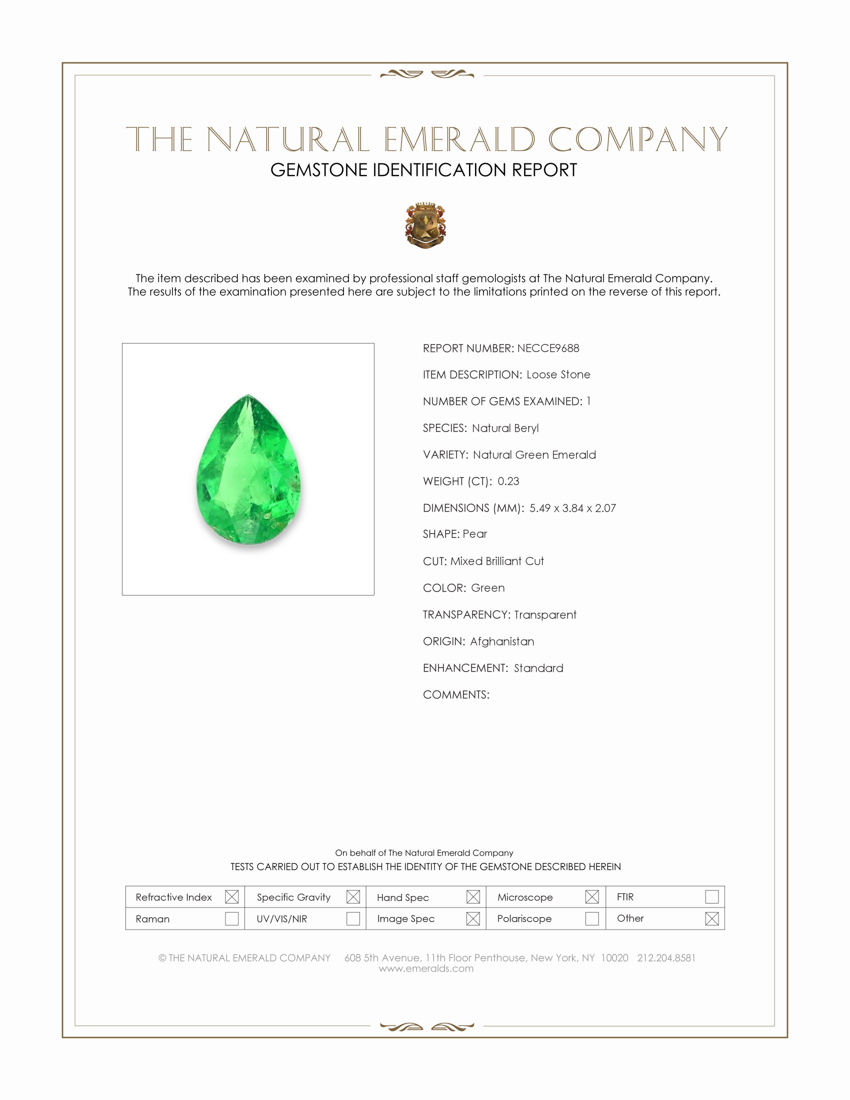0.23 Ct. Emerald from Afghanistan