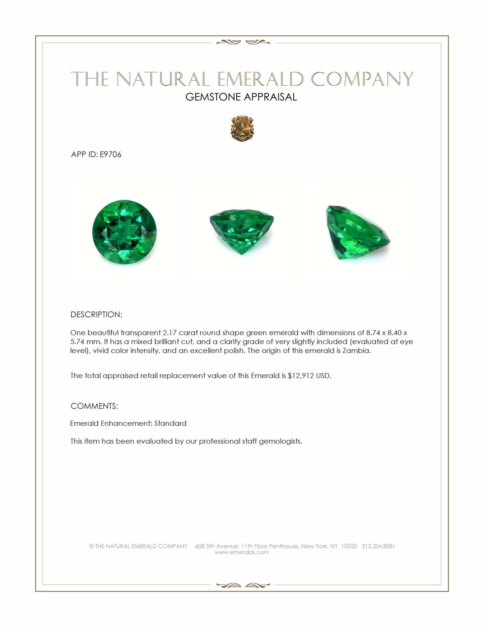 2.17 Ct. Emerald from Zambia