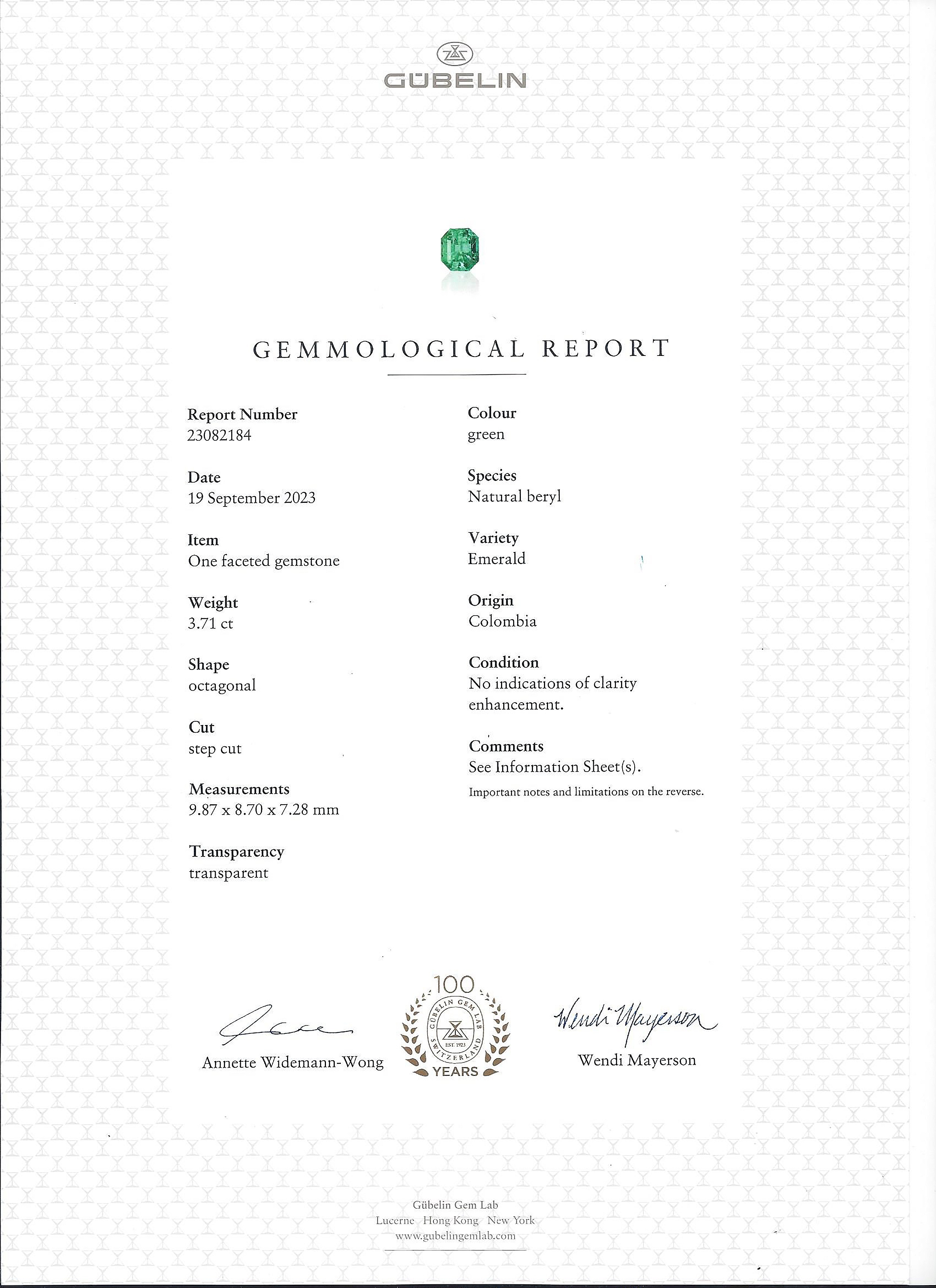 3.71 Ct. Emerald from Colombia