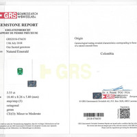 3.55 Ct. Emerald from Colombia - Muzo Scan Report