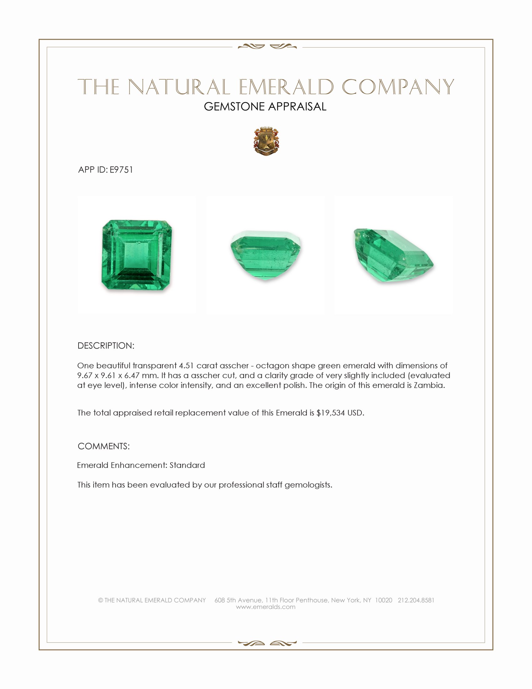 4.51 Ct. Emerald from Zambia