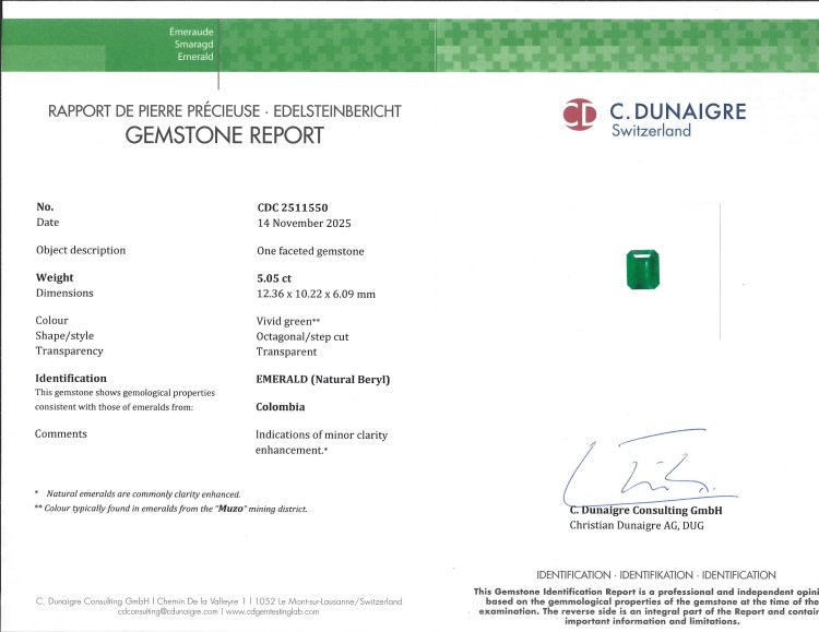 5.05 Ct. Emerald from Colombia - Muzo