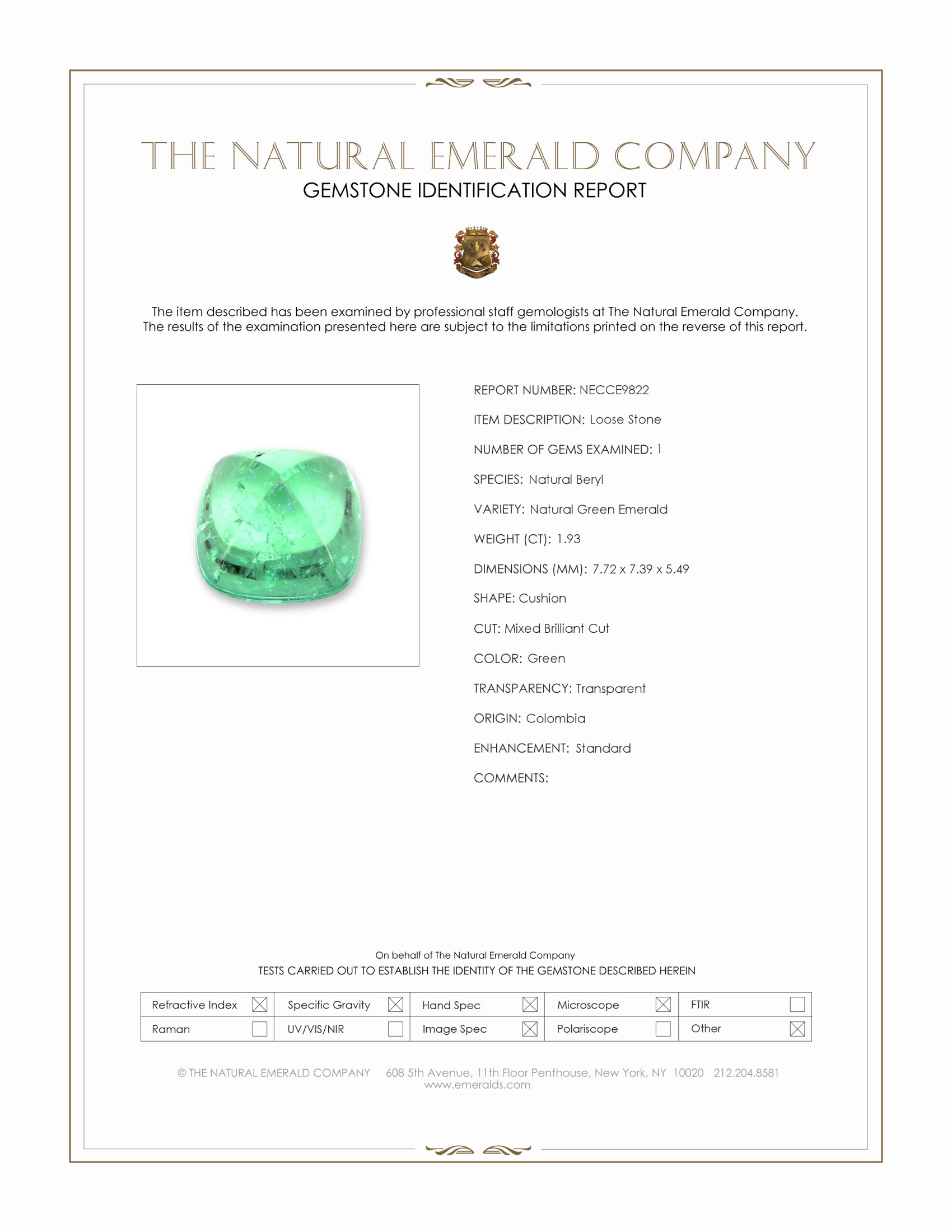 1.93 Ct. Emerald from Colombia