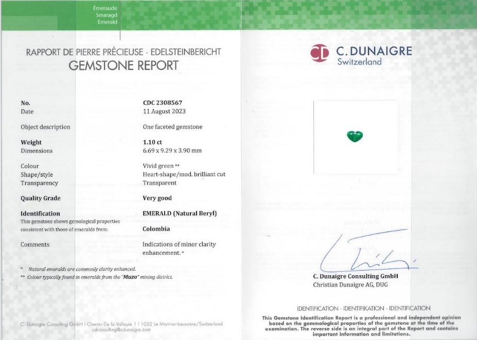 1.10 Ct. Emerald from Colombia - Muzo