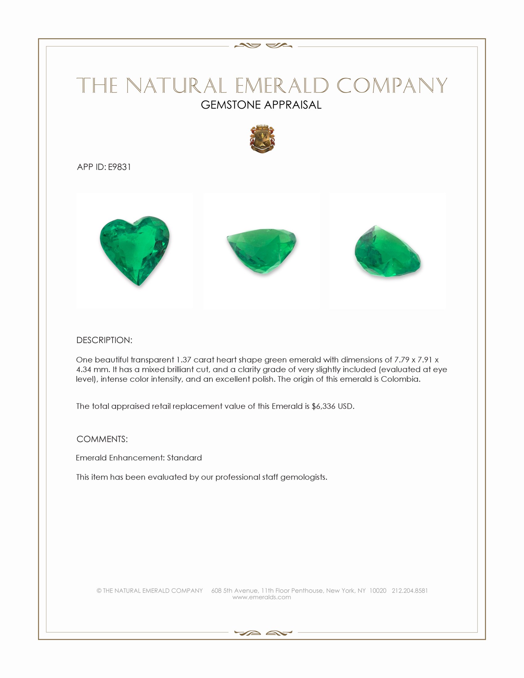 1.37 Ct. Emerald from Colombia