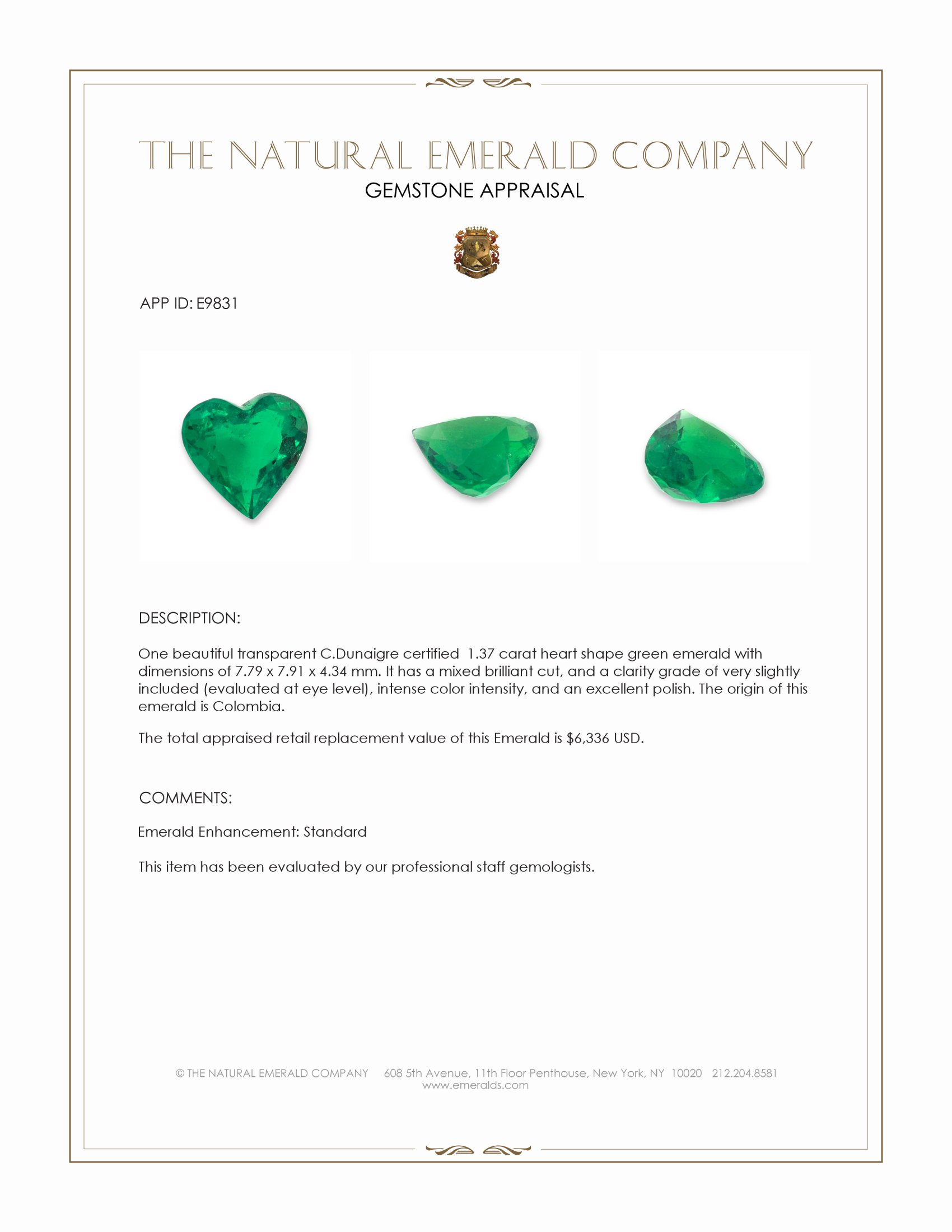 1.37 Ct. Emerald from Colombia