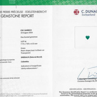 1.37 Ct. Emerald from Colombia Scan Report