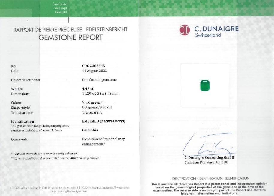 4.47 Ct. Emerald from Colombia - Muzo