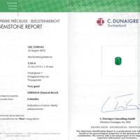 5.54 Ct. Emerald from Colombia - Muzo Scan Report