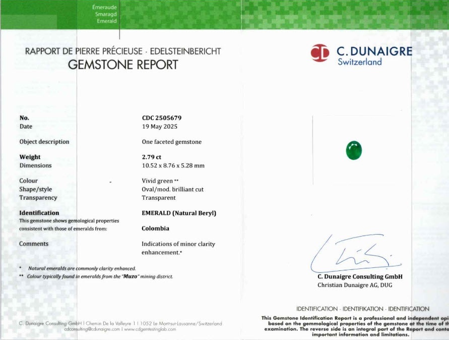 2.79 Ct. Emerald from Colombia