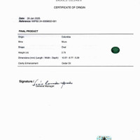2.79 Ct. Emerald from Colombia Scan Report