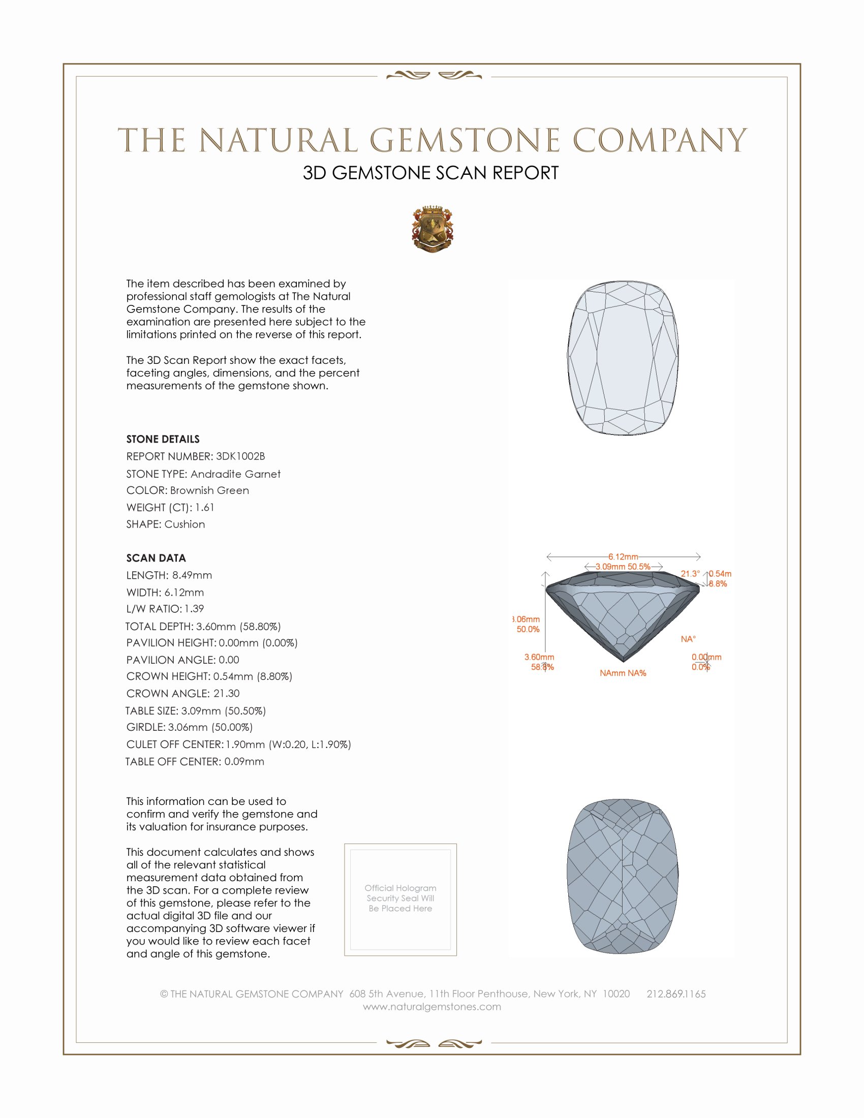 1.61 Ct. Andradite Garnet from Madagascar