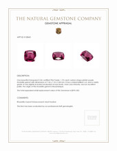 1.70 Ct. Pinkish Purple Rhodolite Garnet from Mozambique Appraisal