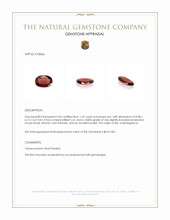 1.29 Ct. Red Almandine Garnet from Madagascar Appraisal