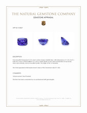 5.25 Ct. Violetish Blue Tanzanite from Tanzania Appraisal