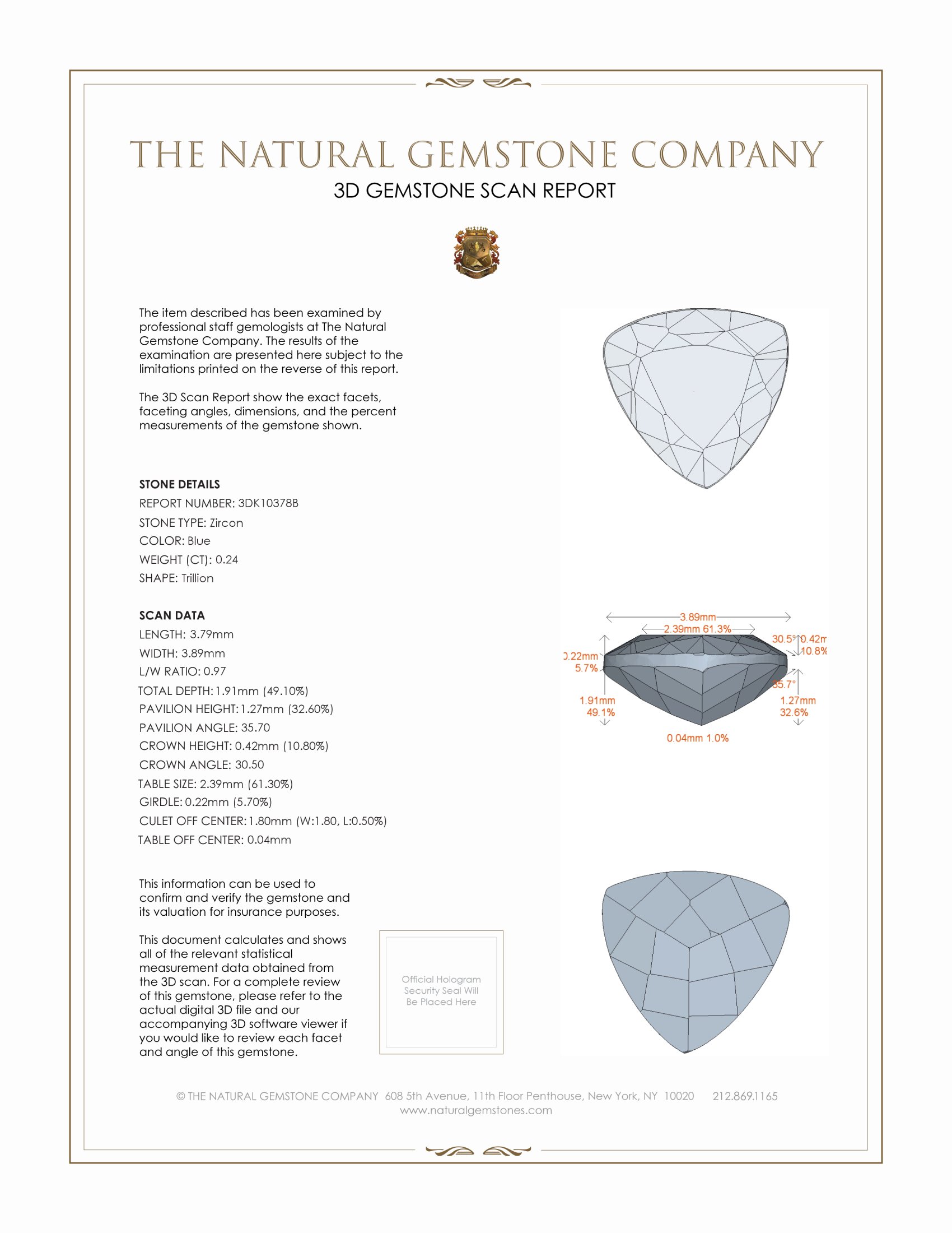 0.24 Ct. Zircon from Malawi