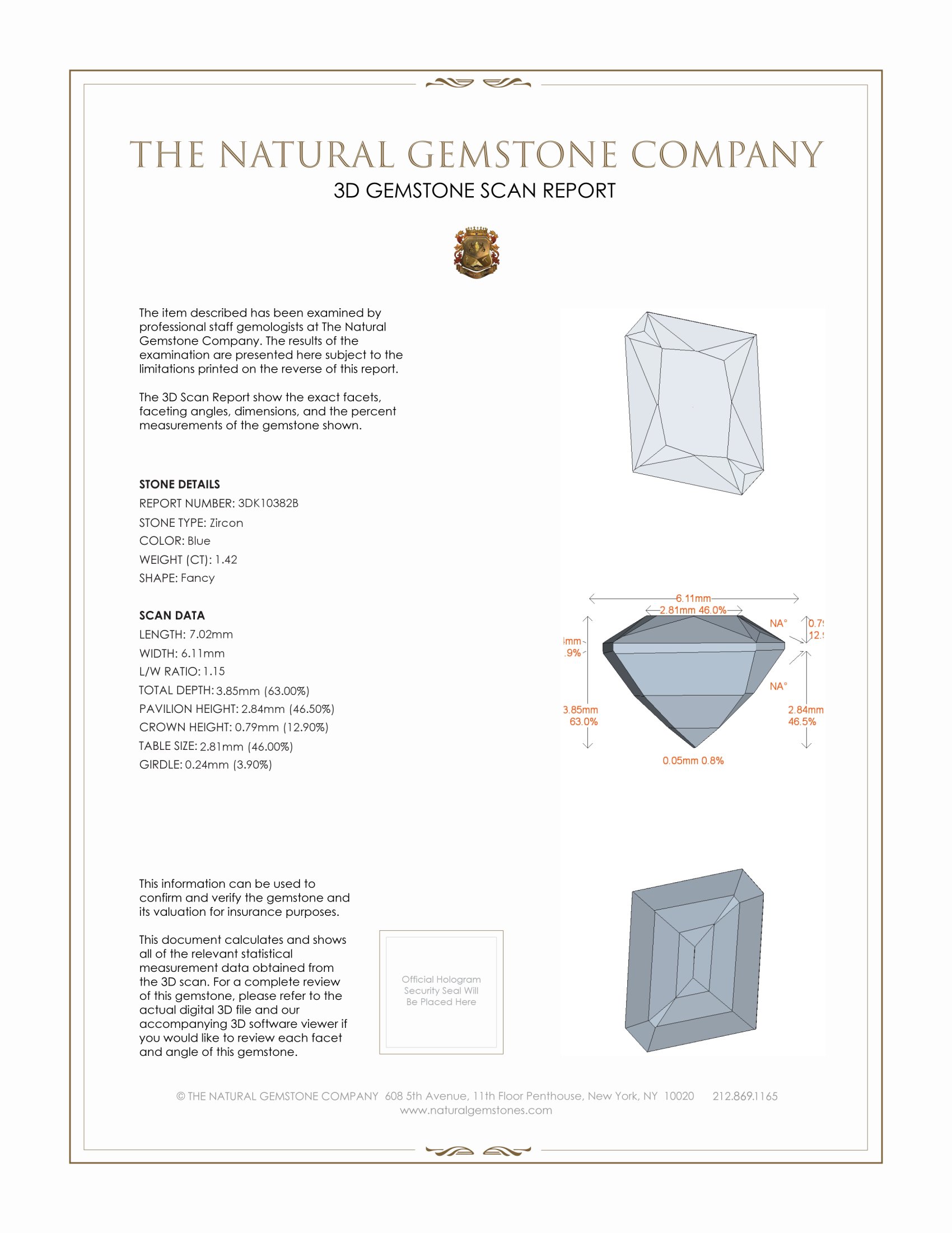 1.42 Ct. Zircon from Malawi