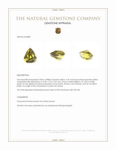 4.42 Ct. Greenish Yellow Chrysoberyl from Ceylon (Sri Lanka) Appraisal