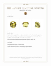 3.07 Ct. Greenish Yellow Chrysoberyl from Ceylon (Sri Lanka) Appraisal