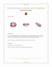 0.85 Ct. Pink Spinel from Tajikistan Appraisal