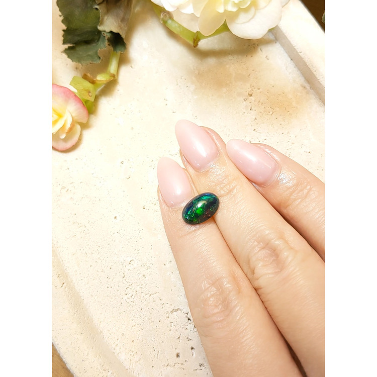 1.97 Ct. Cabochon Black Opal from Ethiopia