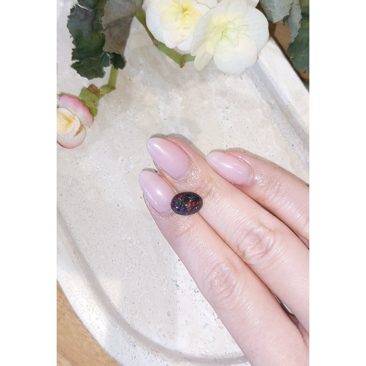 2.00 Ct. Cabochon Black Opal from Ethiopia