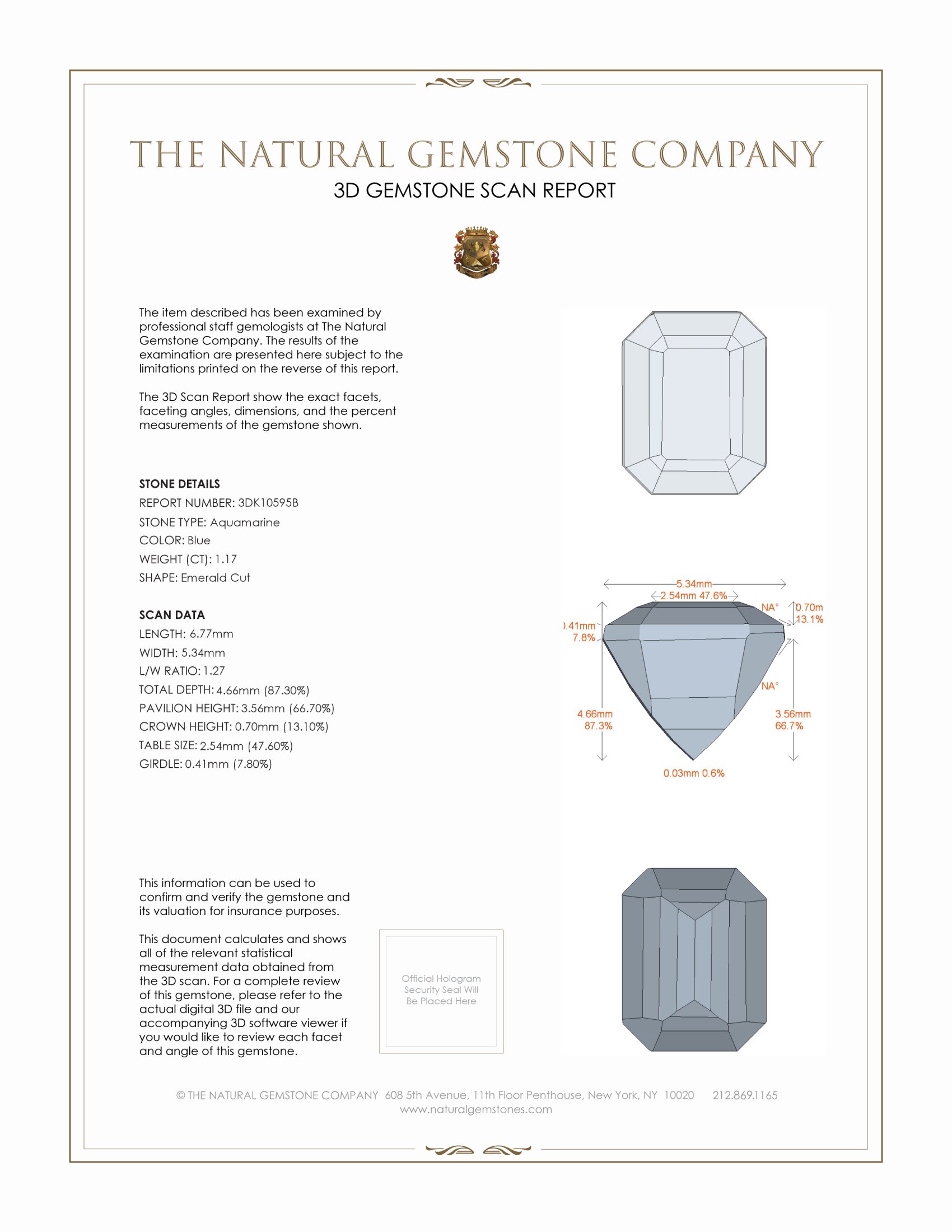 1.17 Ct. Aquamarine from Mozambique