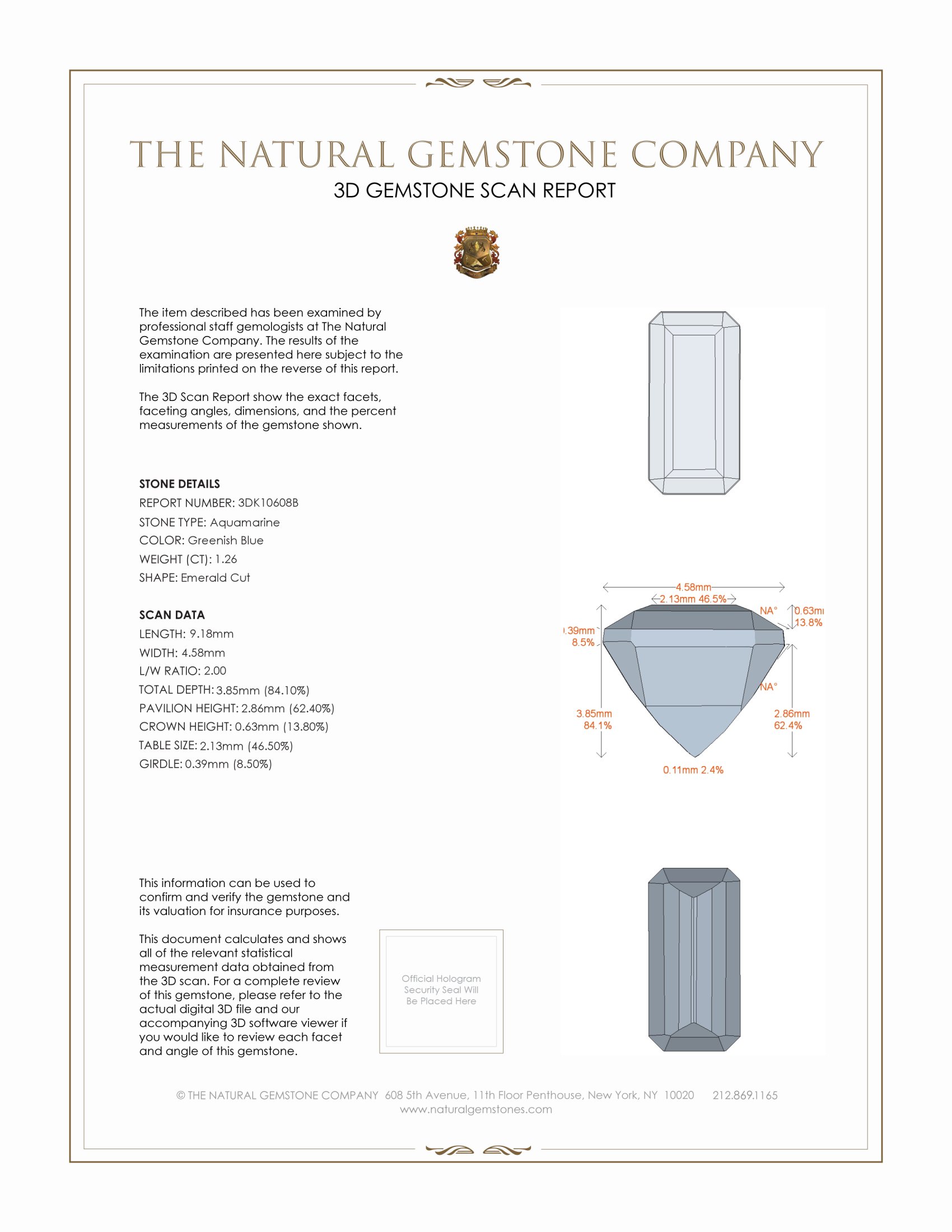 1.26 Ct. Aquamarine from Mozambique