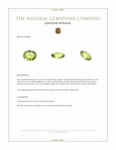 1.60 Ct. Green Chrysoberyl from Ceylon (Sri Lanka) Appraisal