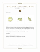 2.37 Ct. Green Cabochon Chrysoberyl from Ceylon (Sri Lanka) Appraisal