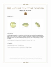 2.37 Ct. Yellowish Green Cabochon Chrysoberyl from Ceylon (Sri Lanka) Appraisal