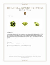 0.88 Ct. Green Chrysoberyl from Ceylon (Sri Lanka) Appraisal