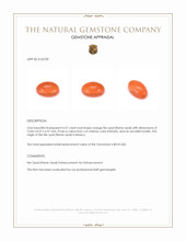 4.37 Ct. Orange Cabochon Fire Opal (Flame Opal) from Mexico Appraisal