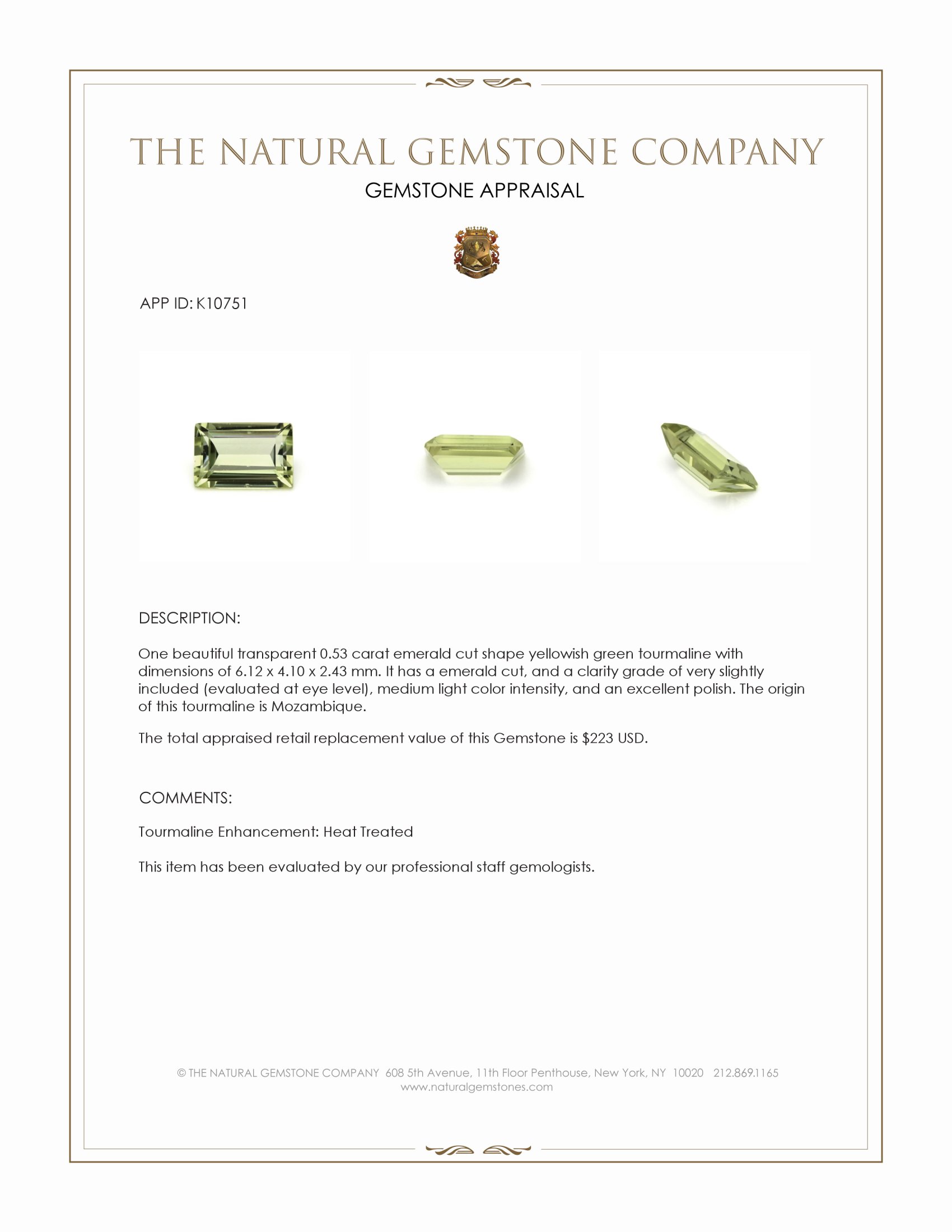 0.53 Ct. Tourmaline from Mozambique