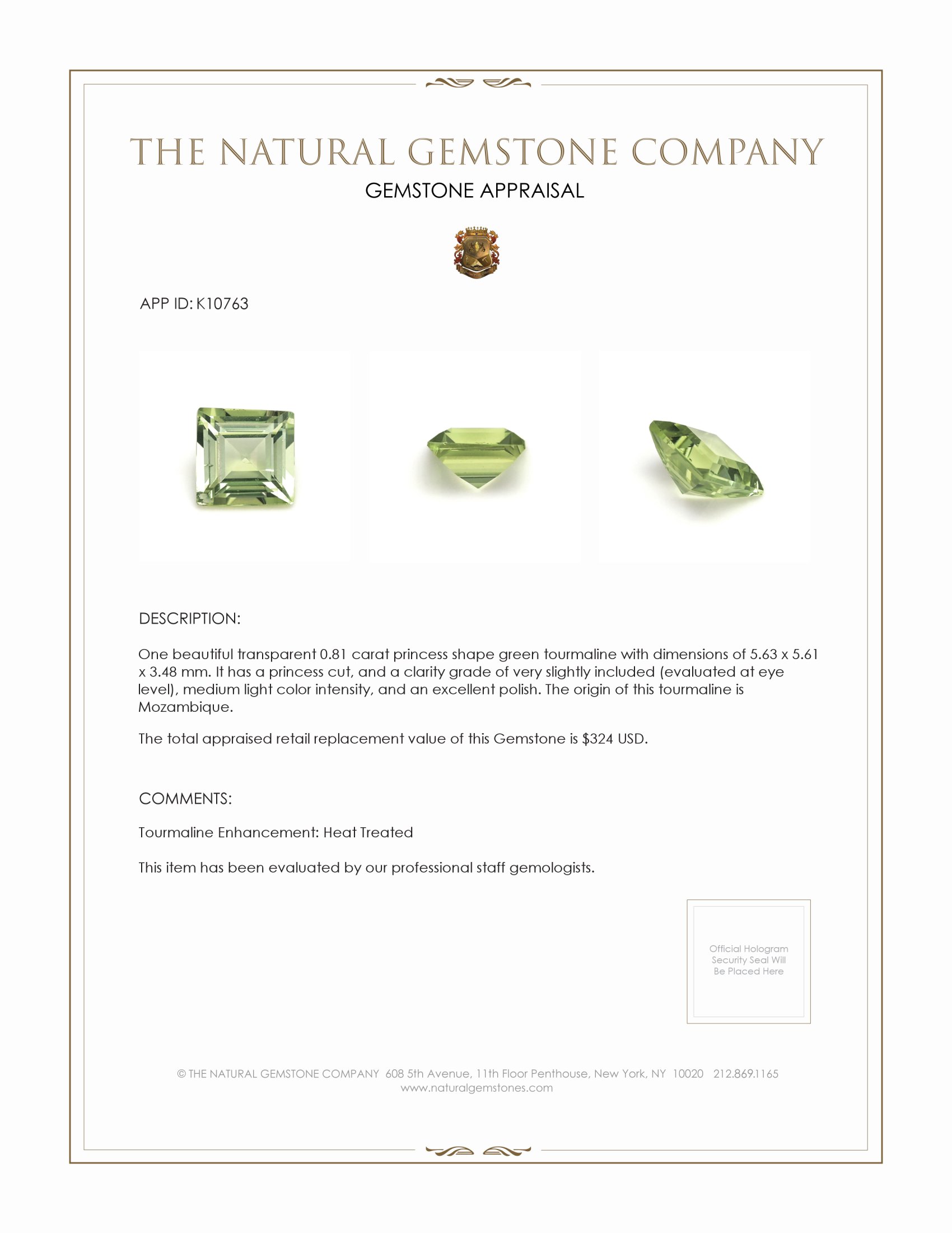 0.81 Ct. Tourmaline from Mozambique