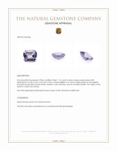 1.13 Ct. Purple Spinel from Ceylon (Sri Lanka) Appraisal