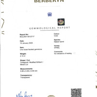 4.14 Ct. Spinel from Ceylon (Sri Lanka) Scan Report