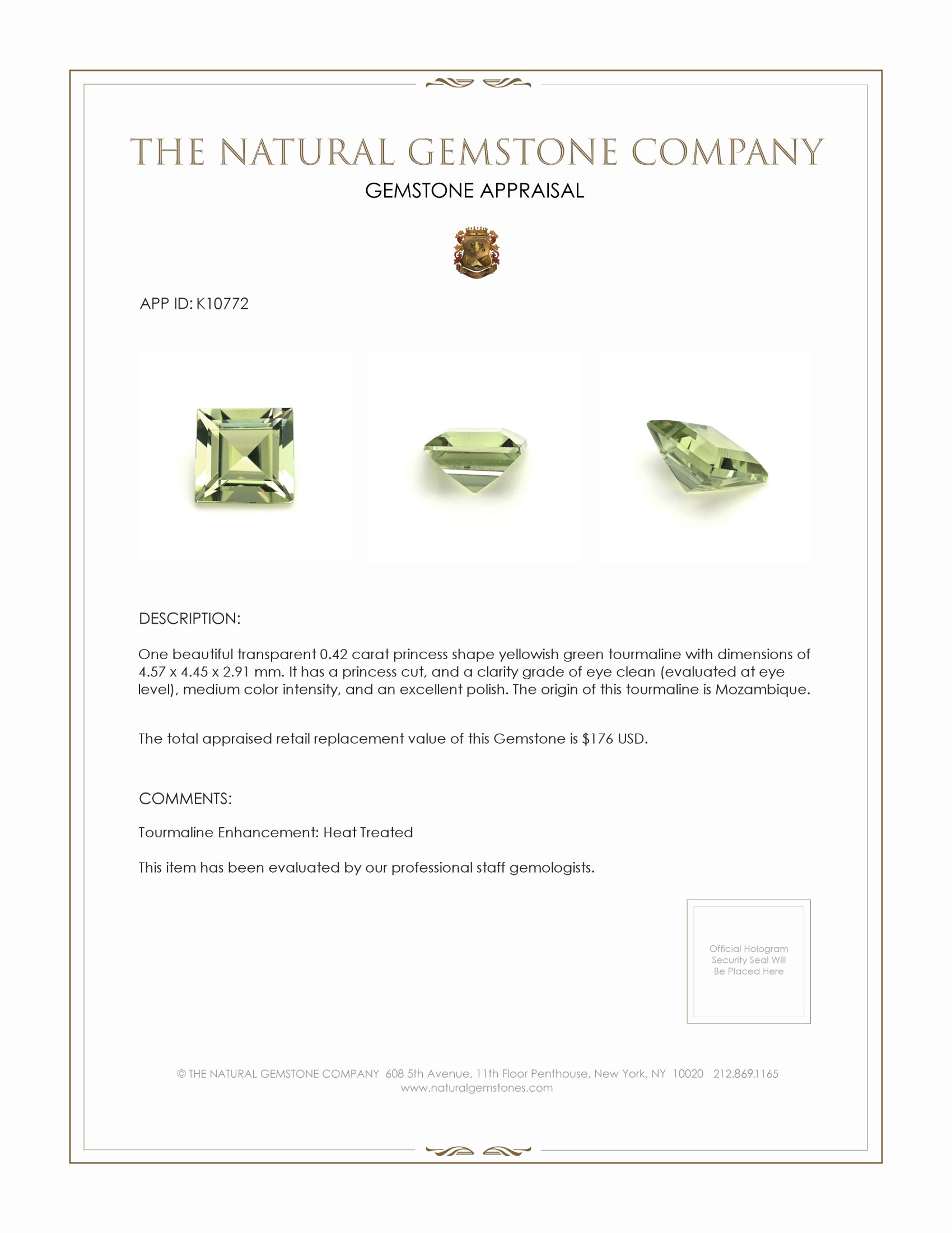 0.42 Ct. Tourmaline from Mozambique