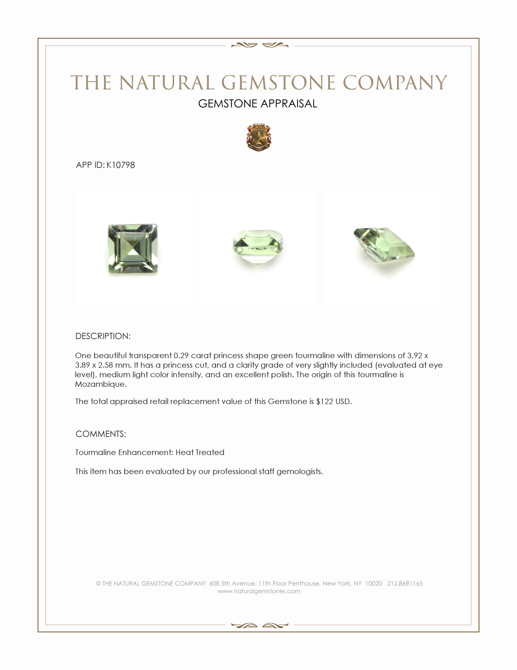 0.29 Ct. Tourmaline from Mozambique