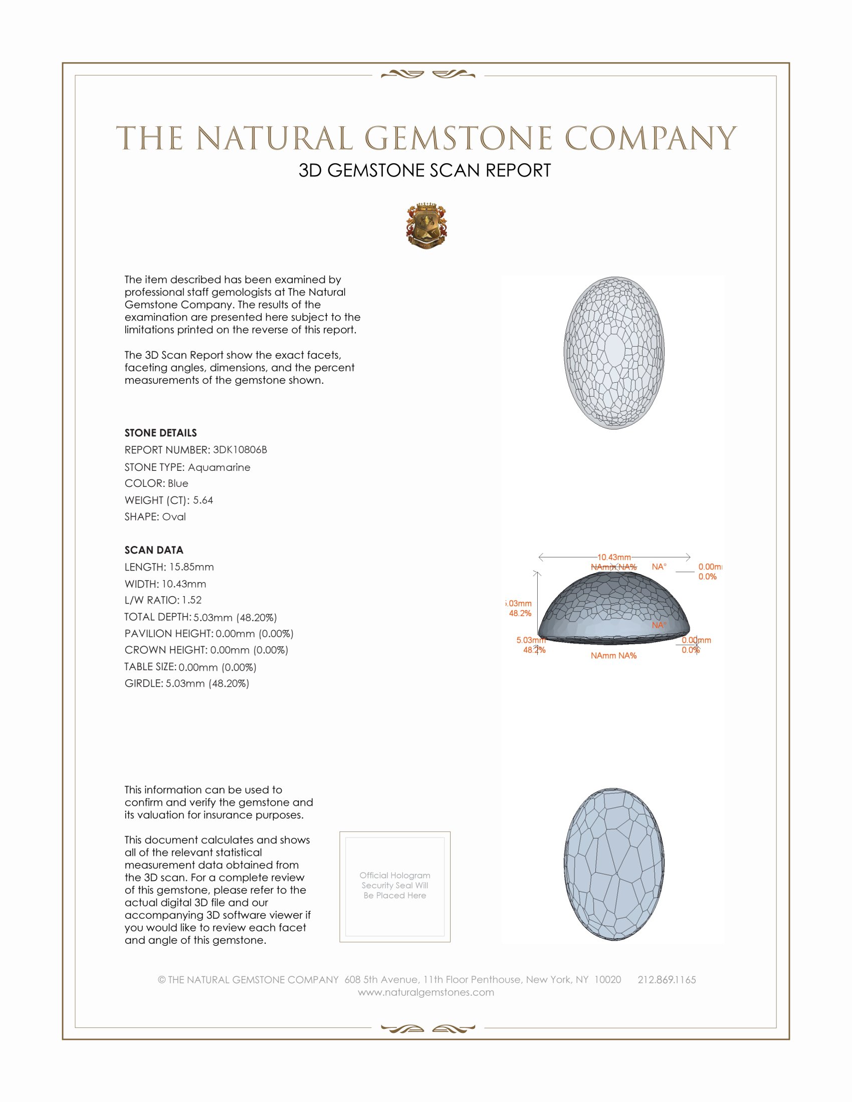 5.64 Ct. Cabochon Aquamarine from Mozambique