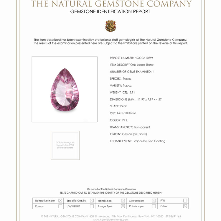 2.91 Ct. Topaz from Ceylon (Sri Lanka)