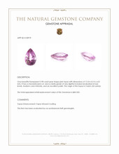 3.98 Ct. Pink Topaz from Ceylon (Sri Lanka) Appraisal