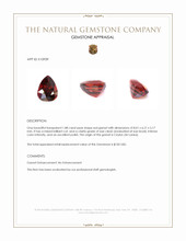 1.88 Ct. Red Garnet from Ceylon (Sri Lanka) Appraisal