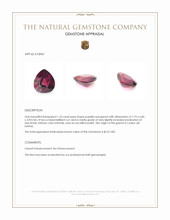 1.53 Ct. Purplish Red Garnet from Ceylon (Sri Lanka) Appraisal